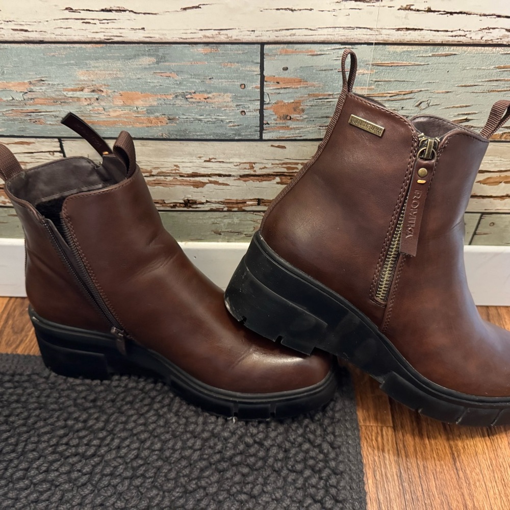 Romika Dark Brown Ankle Booties